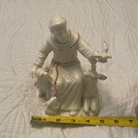 Vintage 1998 Geo. Z. Lefton St. Francis of Assisi Music Box Figurine Porcelain - Picture 13 of 14